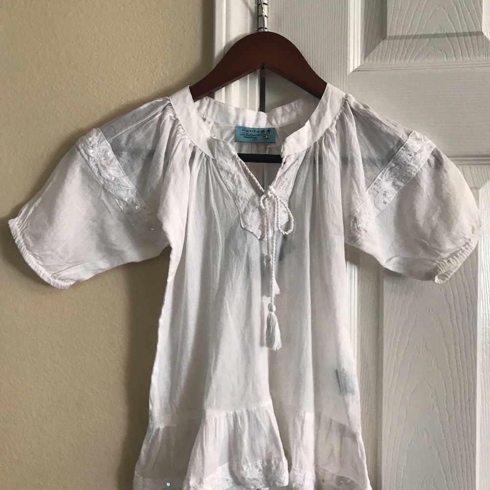 White Swimwear Cover Shirt for Girl